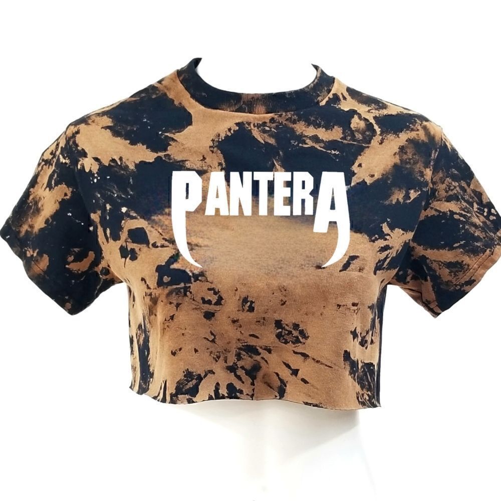 PANTERA Acid Washed "Cropped" Crop Top (Band Tee) Rock Tee, Heavy Metal, Rap Tee